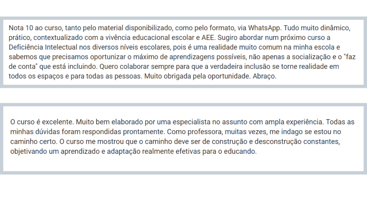Depoimento alunos